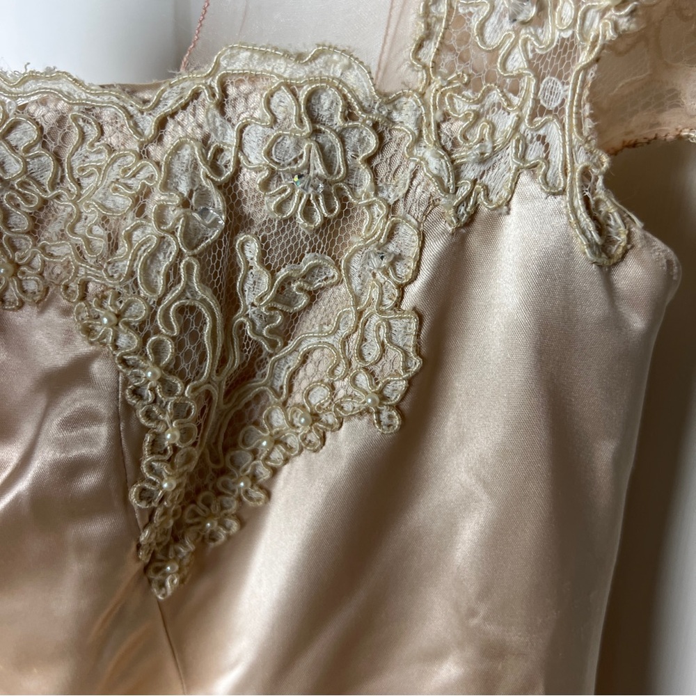 Rare Vintage Satin and Lace Gown - Picture 5 of 14